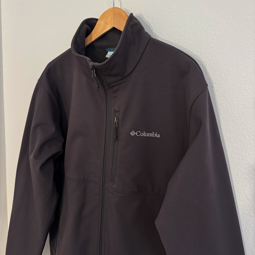 Columbia Men's Ascender Softshell Jacket Gray/Brown, Fleece Lined Size XL New! - Picture 3 of 6